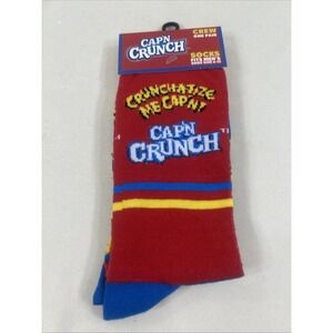 NWT Cap'N Crunch Novelty Crew Socks Fits Men's Shoe Size 6-12